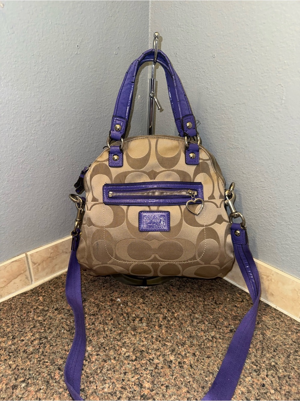 Coach Poppy Signature Canvas Daisy Satchel ✅ AUTHENTIC ✅
